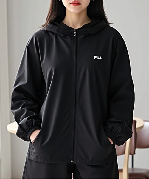 FILA ジップアップウェア ベージュ　レディース カジュアルウェア】ショート丈ジップパーカー / レディース