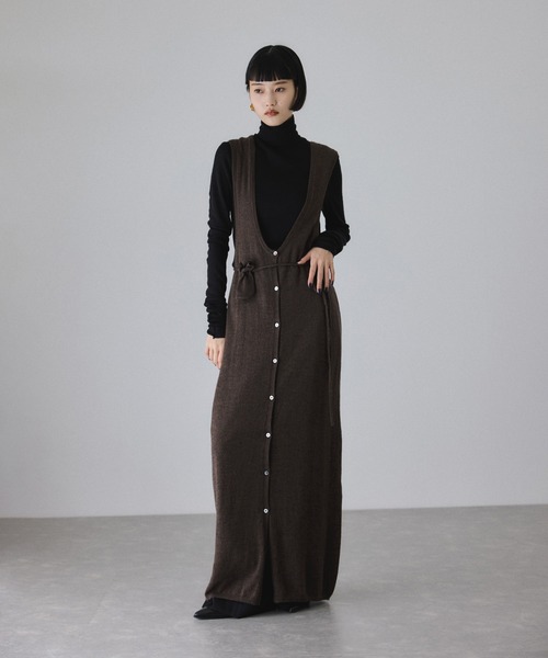 ADAM ET ROPE'（アダムエロペ） ワンピース モヘアミックスUネック