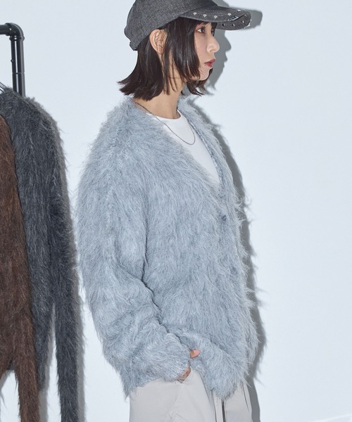 【美品】 ポールスミス シャギー カーディガン カシミヤ グレー　22　モヘア調 Paul Smith COLLECTION（ポールスミスコレクション）の「カシミヤ