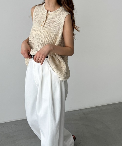 「CANAL JEAN」 「El mar」ニットベスト ONE SIZE ブラック レディース_画像5