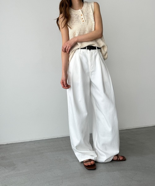 「CANAL JEAN」 「El mar」ニットベスト ONE SIZE ブラック レディース_画像7