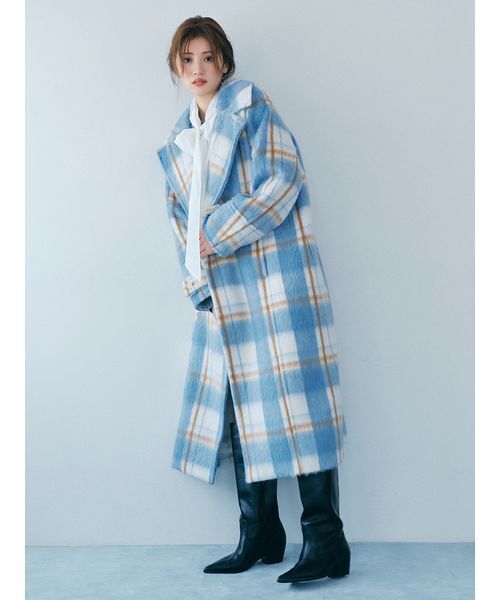 マチクロ　furfur ファーファー　チェック柄 トレンチコート F マチクロ furfur ファーファー チェック柄 トレンチコート F マチクロ