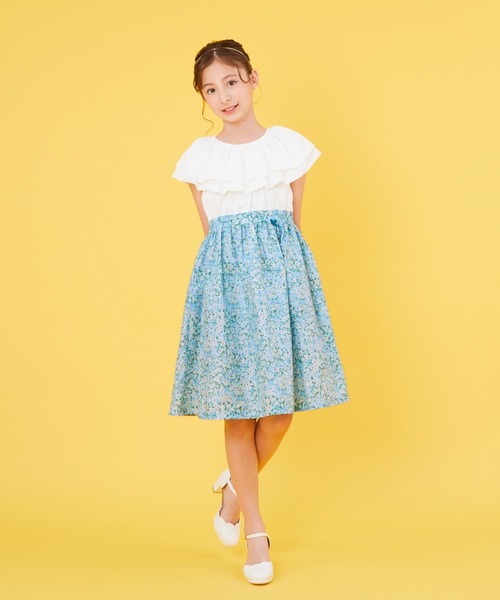 「CHOPIN」 「KIDS」半袖ワンピース 150cm サックスブルー キッズ_画像2