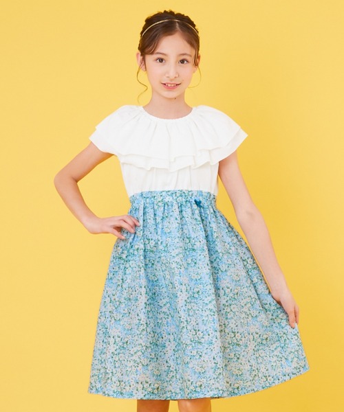 「CHOPIN」 「KIDS」半袖ワンピース 150cm サックスブルー キッズ_画像3