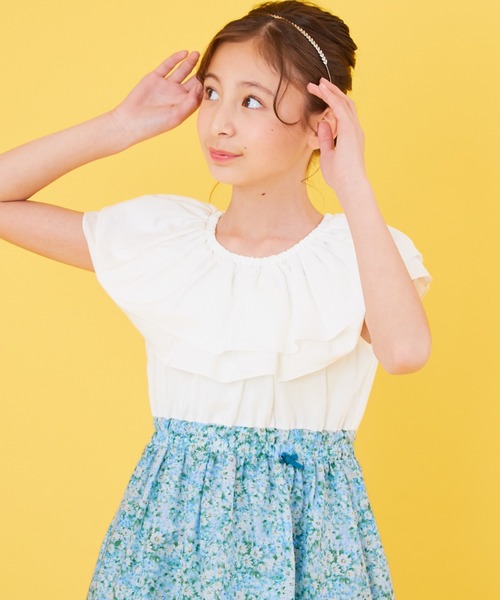 「CHOPIN」 「KIDS」半袖ワンピース 150cm サックスブルー キッズ_画像5