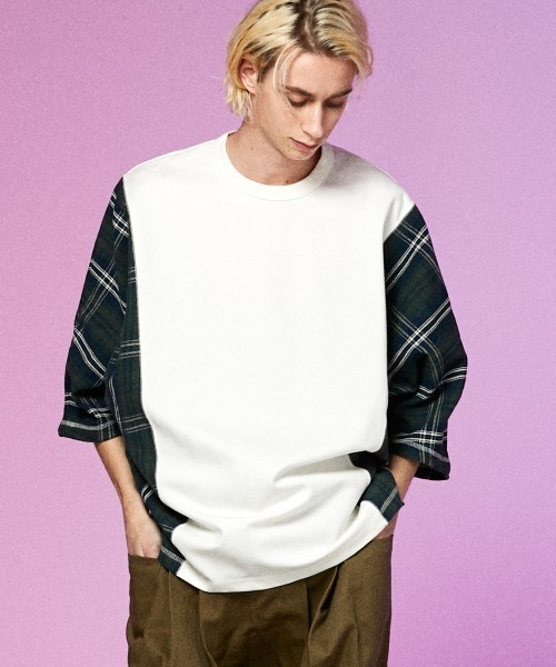 「rehacer」 7分袖Tシャツ LARGE ホワイト メンズ_画像7