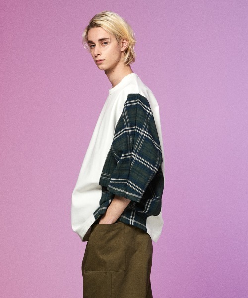 「rehacer」 7分袖Tシャツ LARGE ホワイト メンズ_画像9