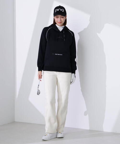 トレーナー スウェット 「PING APPAREL」全方向ストレッチRENUキルトダンボールジャージスウェットフーディ 「GOLD」 (LADIES)_4