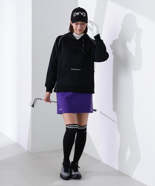 トレーナー スウェット 「PING APPAREL」全方向ストレッチRENUキルトダンボールジャージスウェットフーディ 「GOLD」 (LADIES)_6
