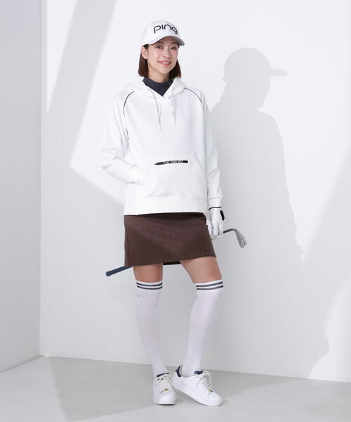 トレーナー スウェット 「PING APPAREL」全方向ストレッチRENUキルトダンボールジャージスウェットフーディ 「GOLD」 (LADIES)_12