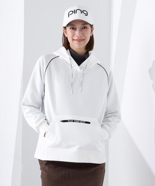 トレーナー スウェット 「PING APPAREL」全方向ストレッチRENUキルトダンボールジャージスウェットフーディ 「GOLD」 (LADIES)_13
