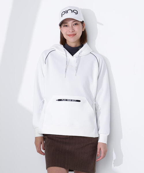 トレーナー スウェット 「PING APPAREL」全方向ストレッチRENUキルトダンボールジャージスウェットフーディ 「GOLD」 (LADIES)_1
