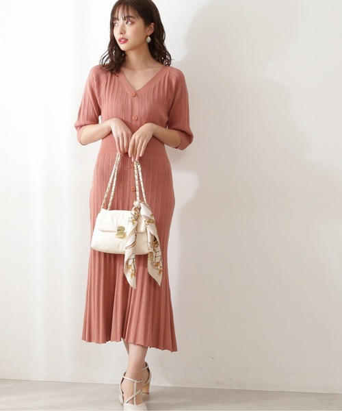 「PROPORTION BODY DRESSING」 ニットワンピース - ベージュ レディース_画像3