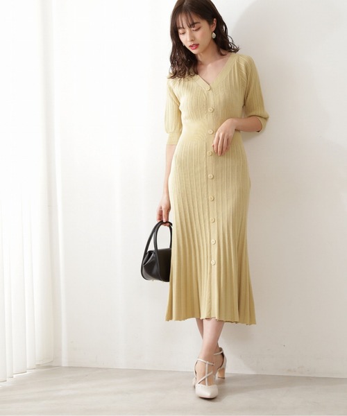 「PROPORTION BODY DRESSING」 ニットワンピース - ベージュ レディース_画像8