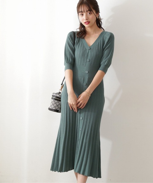 「PROPORTION BODY DRESSING」 ニットワンピース - ベージュ レディース_画像9