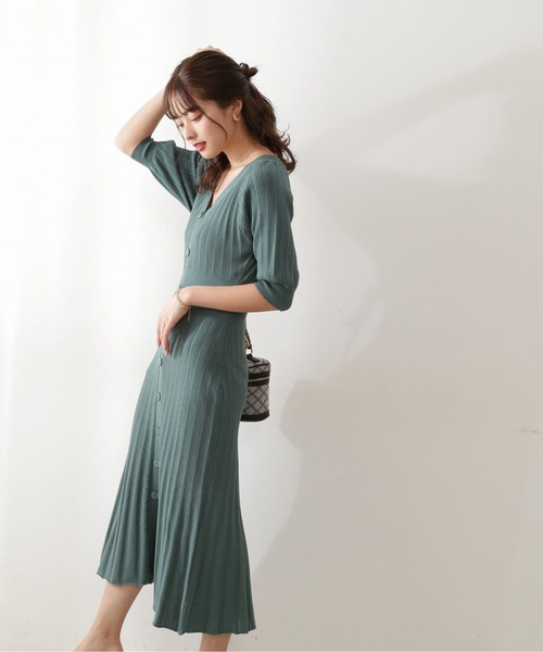 「PROPORTION BODY DRESSING」 ニットワンピース - ベージュ レディース_画像10