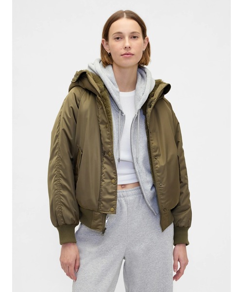 GAP（ギャップ） ブルゾン アウター フェイクファー裏地フード