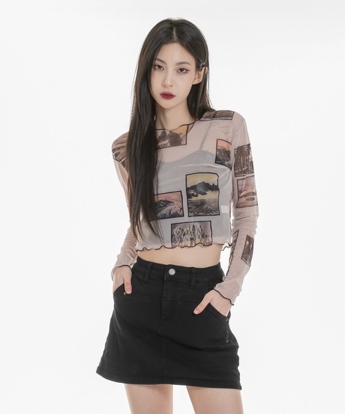 「FOLLOWIN」 ミニスカート M カーキ レディース_画像3