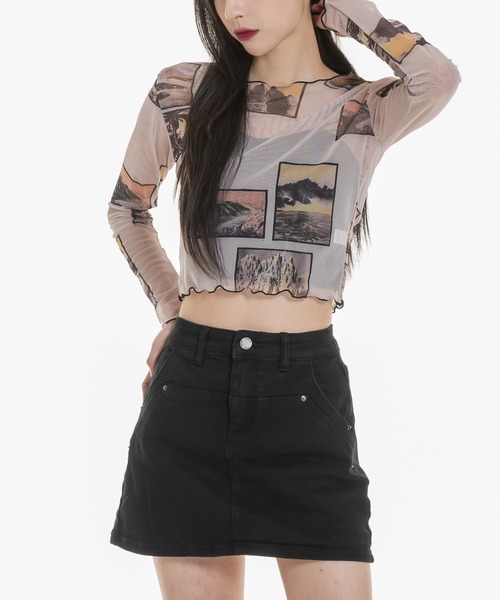 「FOLLOWIN」 ミニスカート M カーキ レディース_画像4