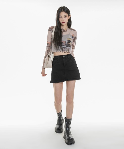 「FOLLOWIN」 ミニスカート M カーキ レディース_画像7