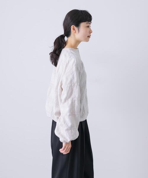 かぐれ カーディガン シャドーチェックドロストカーディガン