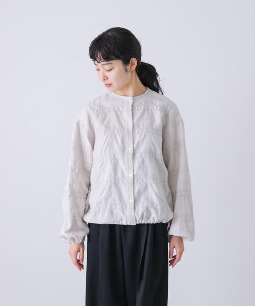 かぐれ カーディガン シャドーチェックドロストカーディガン