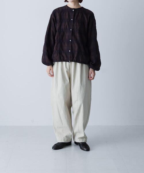 かぐれ カーディガン シャドーチェックドロストカーディガン