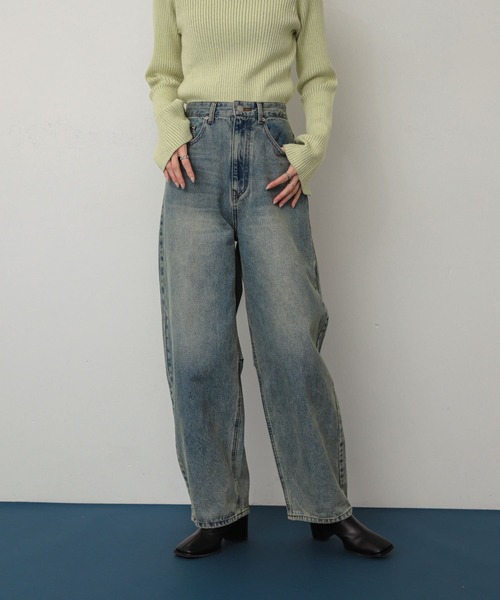 「SENSE OF PLACE by URBAN RESEARCH」 デニムパンツ LARGE グレー レディース_画像2