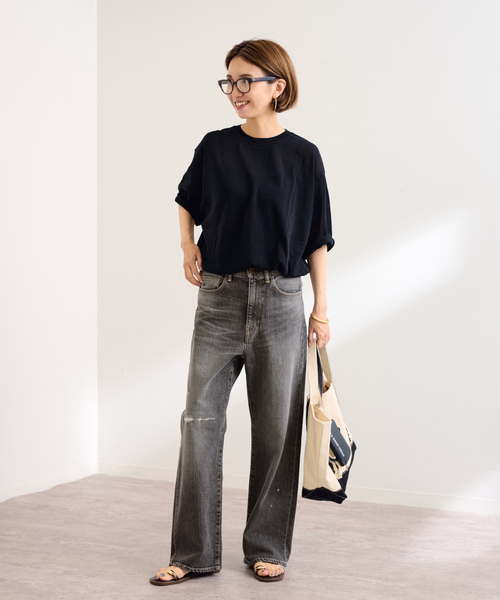 即納FRAMeWORK ≪追加≫デニムストレートパンツ　ブラック　34 FRAMeWORK（フレームワーク） デニムパンツ 38 グレー レディース