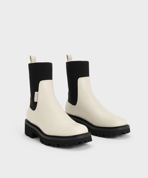 「CHARLES & KEITH」 ショートブーツ 23.5cm ブラック レディース_画像7