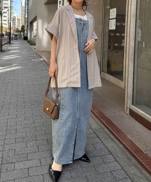 RANAN（ラナン） ワンピース フロントジップデニムジャンスカ