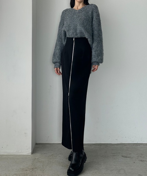 「Louere」 タイトスカート LARGE ダークグレー レディース_画像3