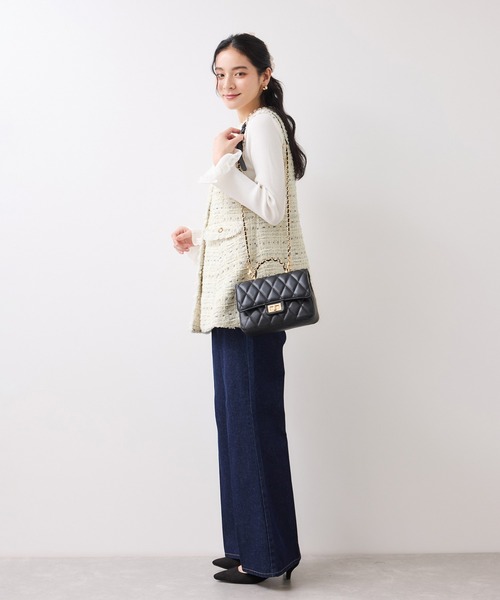 【未使用品】na.e　ナエ　ツイード　ベスト　ジレ♡卒業式♡入学式 VIS（ビス） ベスト ジレ 入学式 入園式 卒園式 「WEB限定」ノーカラー