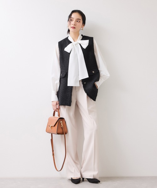 VIS（ビス） ベスト ジレ 「WEB限定」ノーカラーツイードジレ