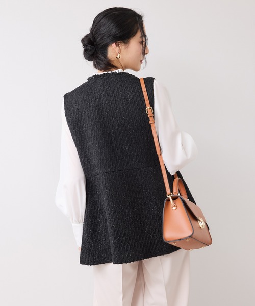 VIS（ビス） ベスト ジレ 「WEB限定」ノーカラーツイードジレ