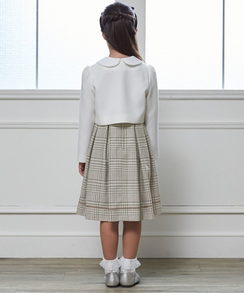 フォーマル 発表会 卒園式 入学式 「フォーマル」チェックOP+スカラップJKセット キッズ 子供服 女の子 | petit main | 03