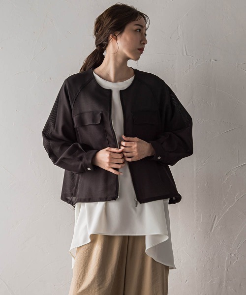 「la.f…」 ブルゾン 9号 チャコールグレー レディース_画像3