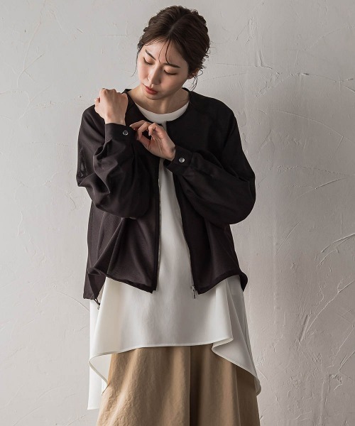 「la.f…」 ブルゾン 9号 チャコールグレー レディース_画像4