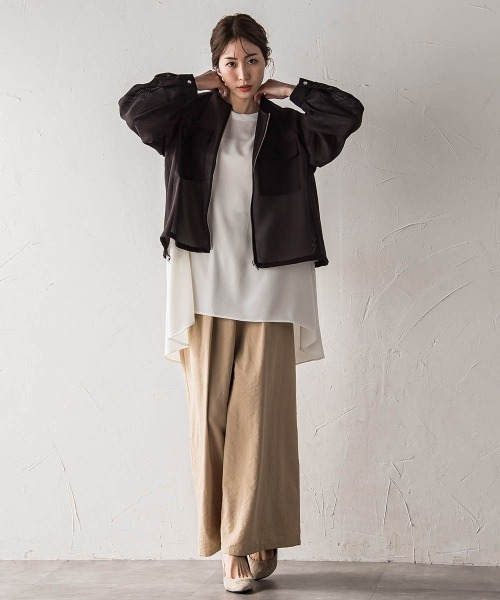 「la.f…」 ブルゾン 9号 チャコールグレー レディース_画像6