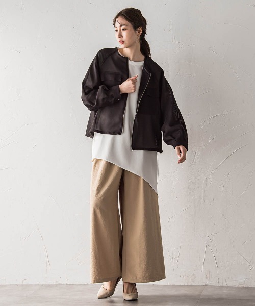 「la.f…」 ブルゾン 9号 チャコールグレー レディース_画像7