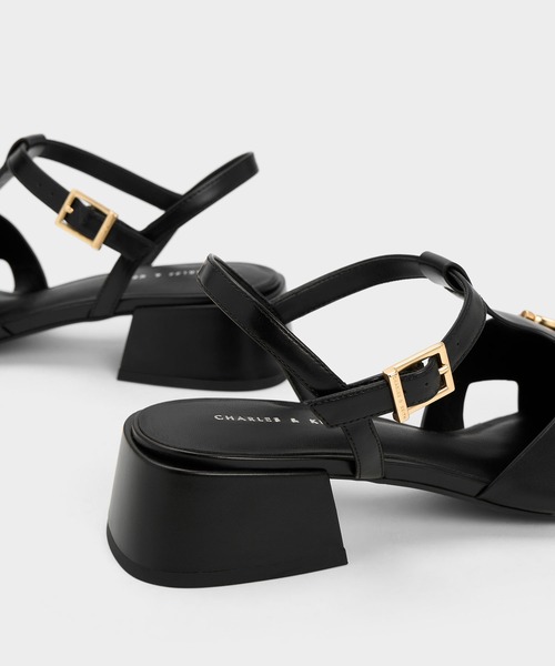 「CHARLES & KEITH」 ヒールサンダル 23.5cm レッド レディース_画像3