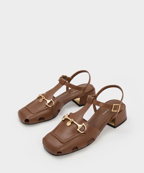 「CHARLES & KEITH」 ヒールサンダル 23.5cm レッド レディース_画像6