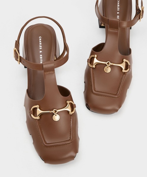 「CHARLES & KEITH」 ヒールサンダル 23.5cm レッド レディース_画像9