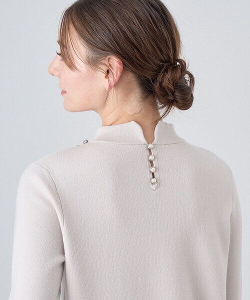 「ANAYI」 ニットワンピース 36 グレイッシュベージュ レディース_画像5