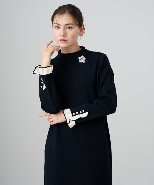 「ANAYI」 ニットワンピース 36 グレイッシュベージュ レディース_画像7