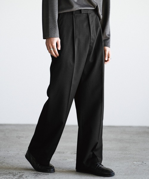 WYM LIDNM スラックス TECH WOOL GABARDINE STRAIGHT SLACKS 「SET-UP