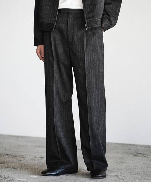 WYM LIDNM スラックス TECH WOOL GABARDINE STRAIGHT SLACKS 「SET-UP