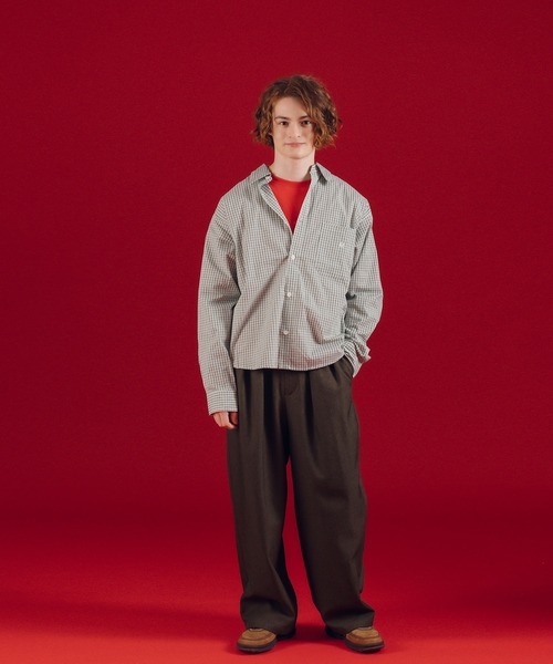 「MUHET」 スラックス X-LARGE チャコールグレー レディース_画像7