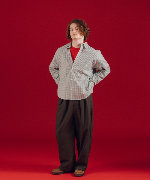 「MUHET」 スラックス X-LARGE チャコールグレー レディース_画像8