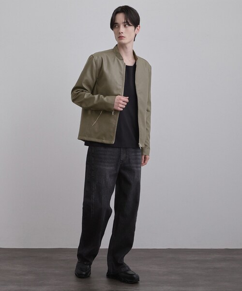 【週末SALE】新品TAKEO ジップブルゾン L グリーン メンズ薄手アウター tk.TAKEO KIKUCHI（ティーケータケオキクチ） ブルゾン アウター